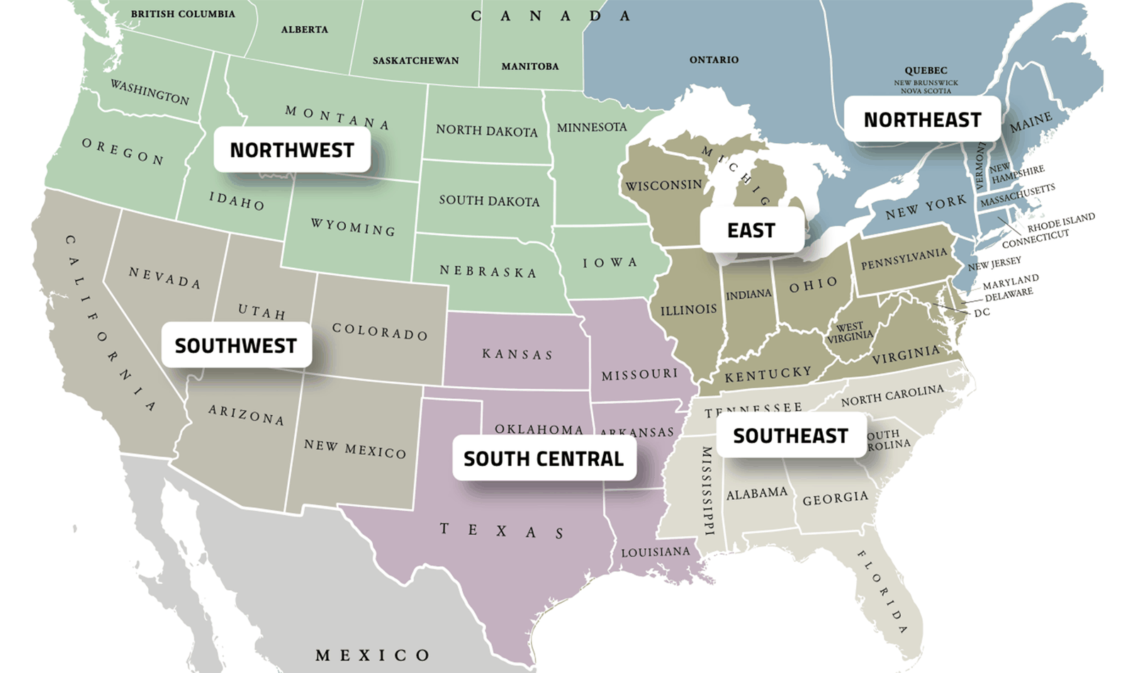 Building Product Meetings region map